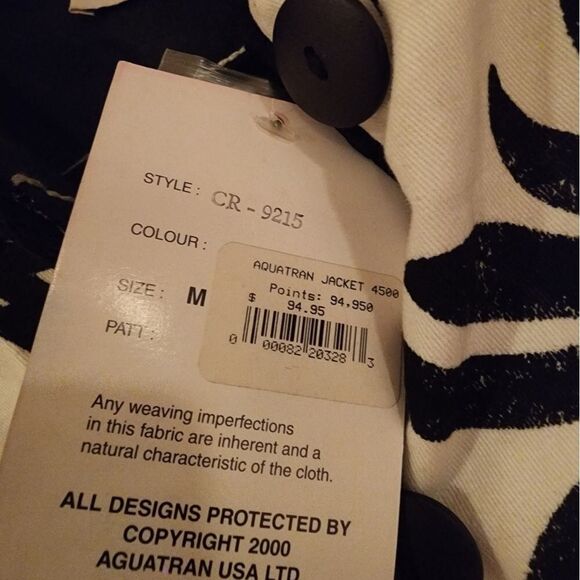 NWT Flashback Vintage white and black floral button up jacket M - Picture 4 of 5